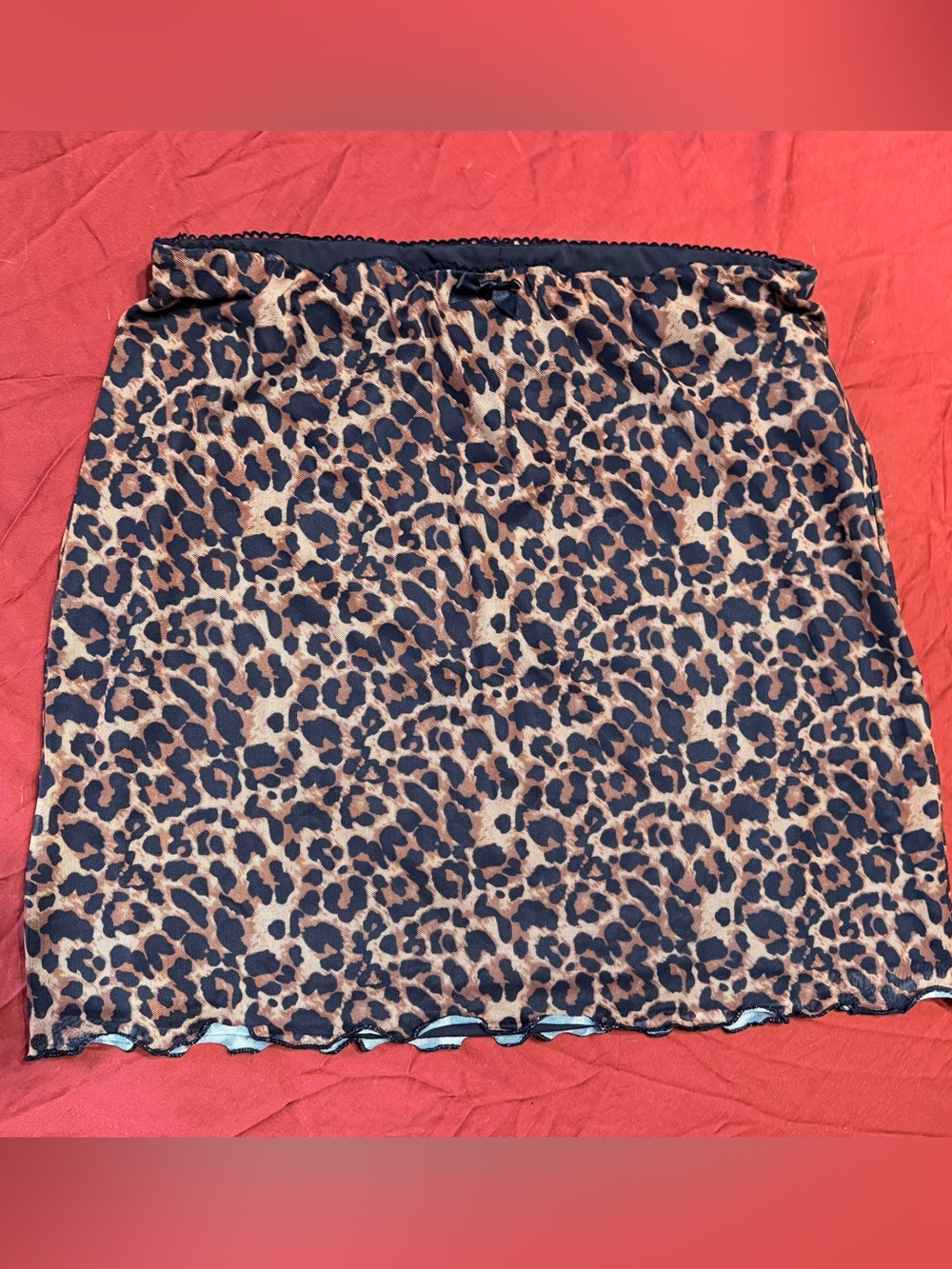 SHEIN BAE Curve Leopard Print Mesh Mini Skirt NWT 0XL